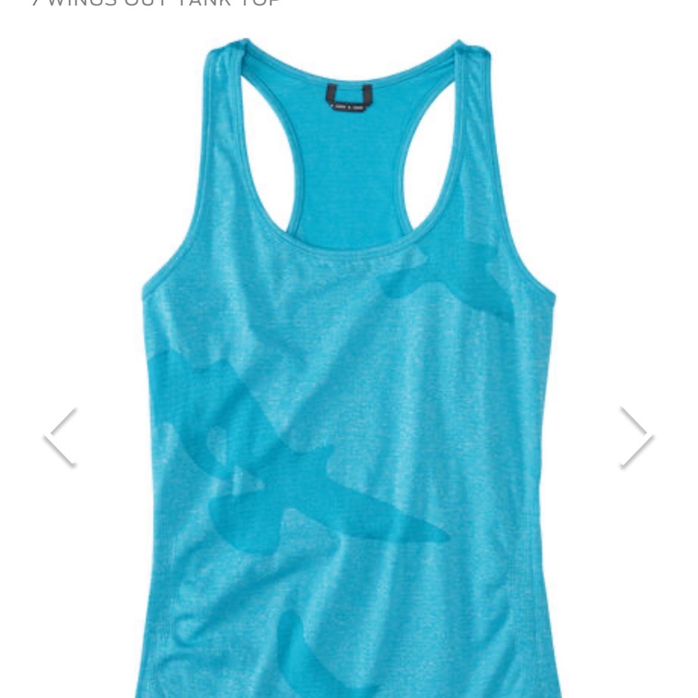 Oiselle Womens turquoise racer back tank top, large.